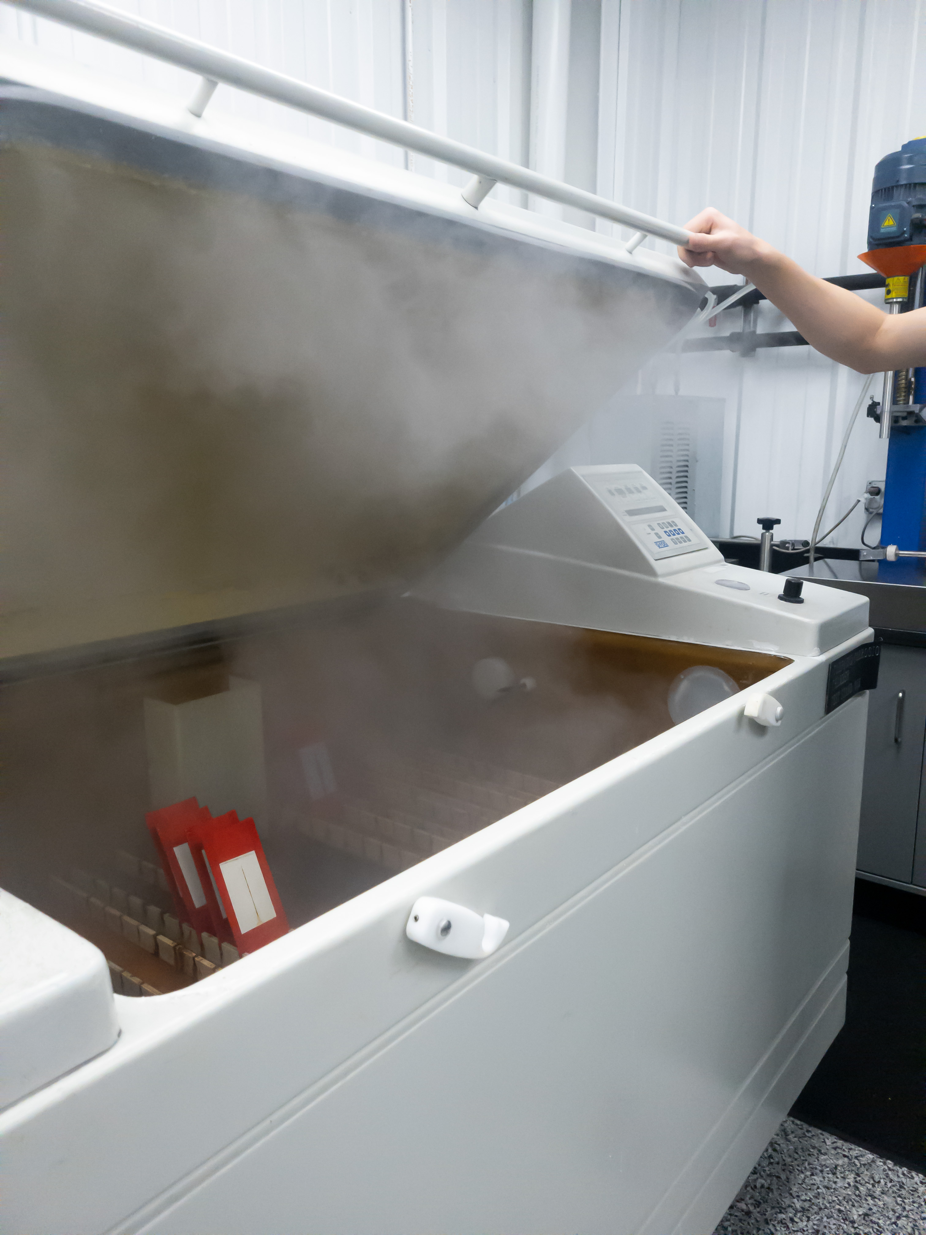 Machine at Baril Coatings used to simulate 10,000 hours of corrosion resistance